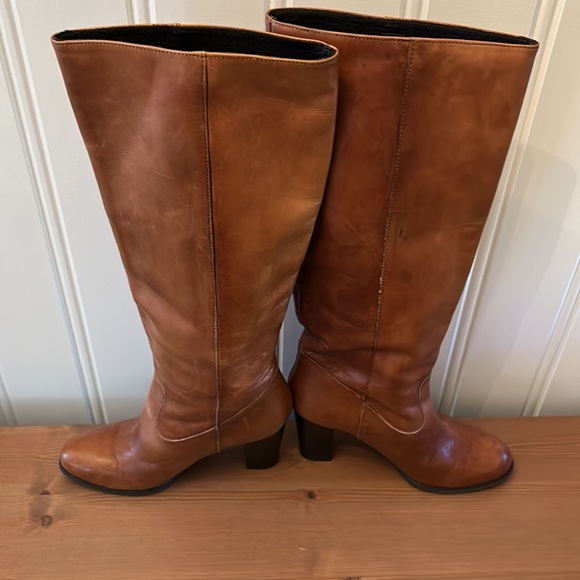 Aldo leather boots -  beautiful cognac brown size  7.5  US. Euro 38 - Picture 8 of 9